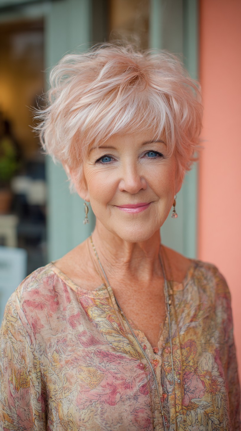 Meilleures coiffures Pixie Shag pour les femmes de plus de 70 :50 looks flatteurs