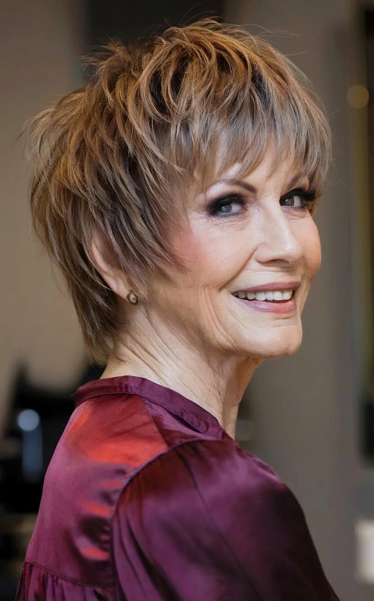 Meilleures coiffures Pixie Shag pour les femmes de plus de 70 :50 looks flatteurs