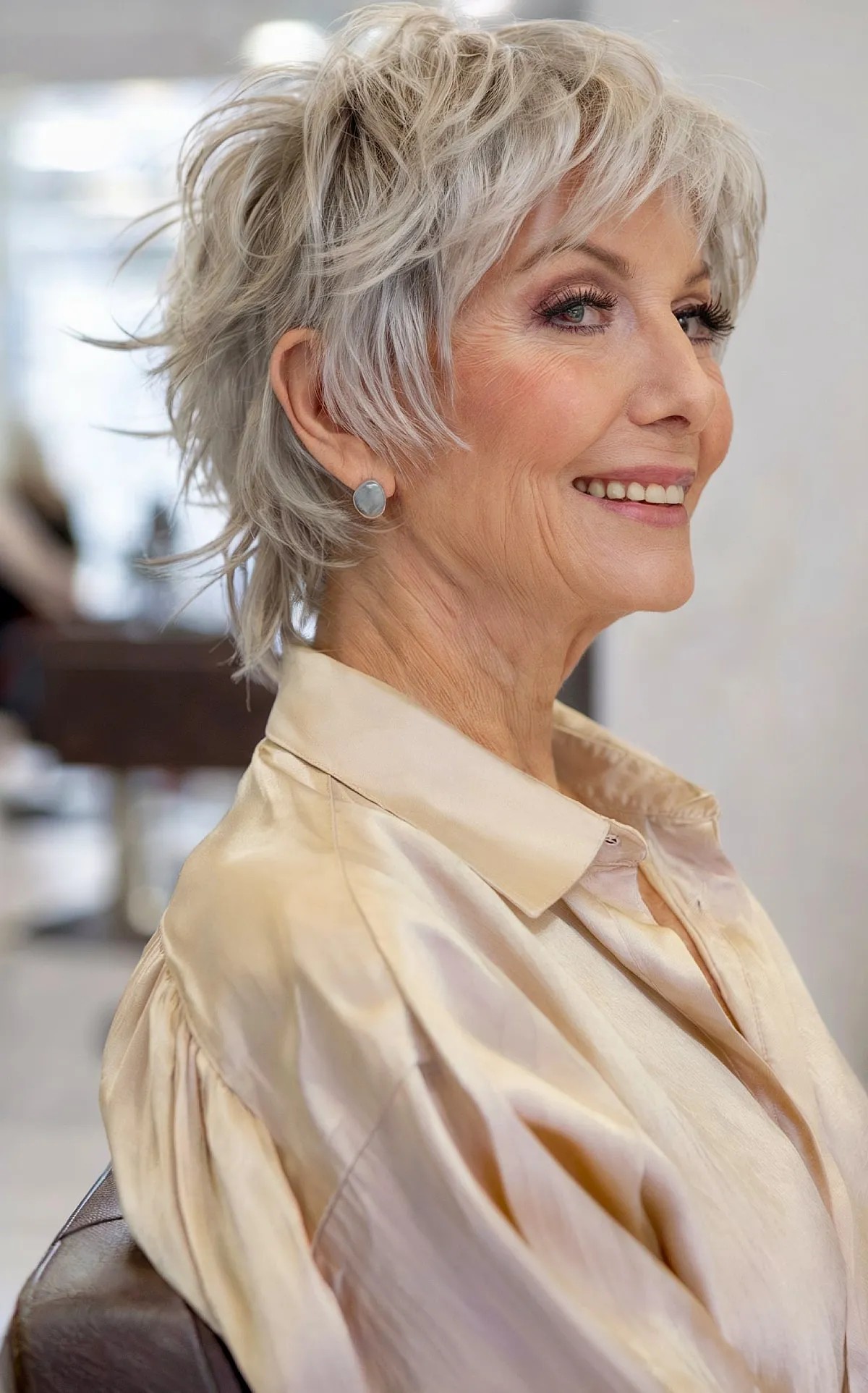 Meilleures coiffures Pixie Shag pour les femmes de plus de 70 :50 looks flatteurs
