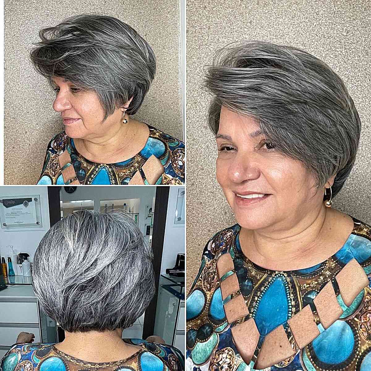 Lange Pixie-snitten voor vrouwen boven de 70:stijl en volume
