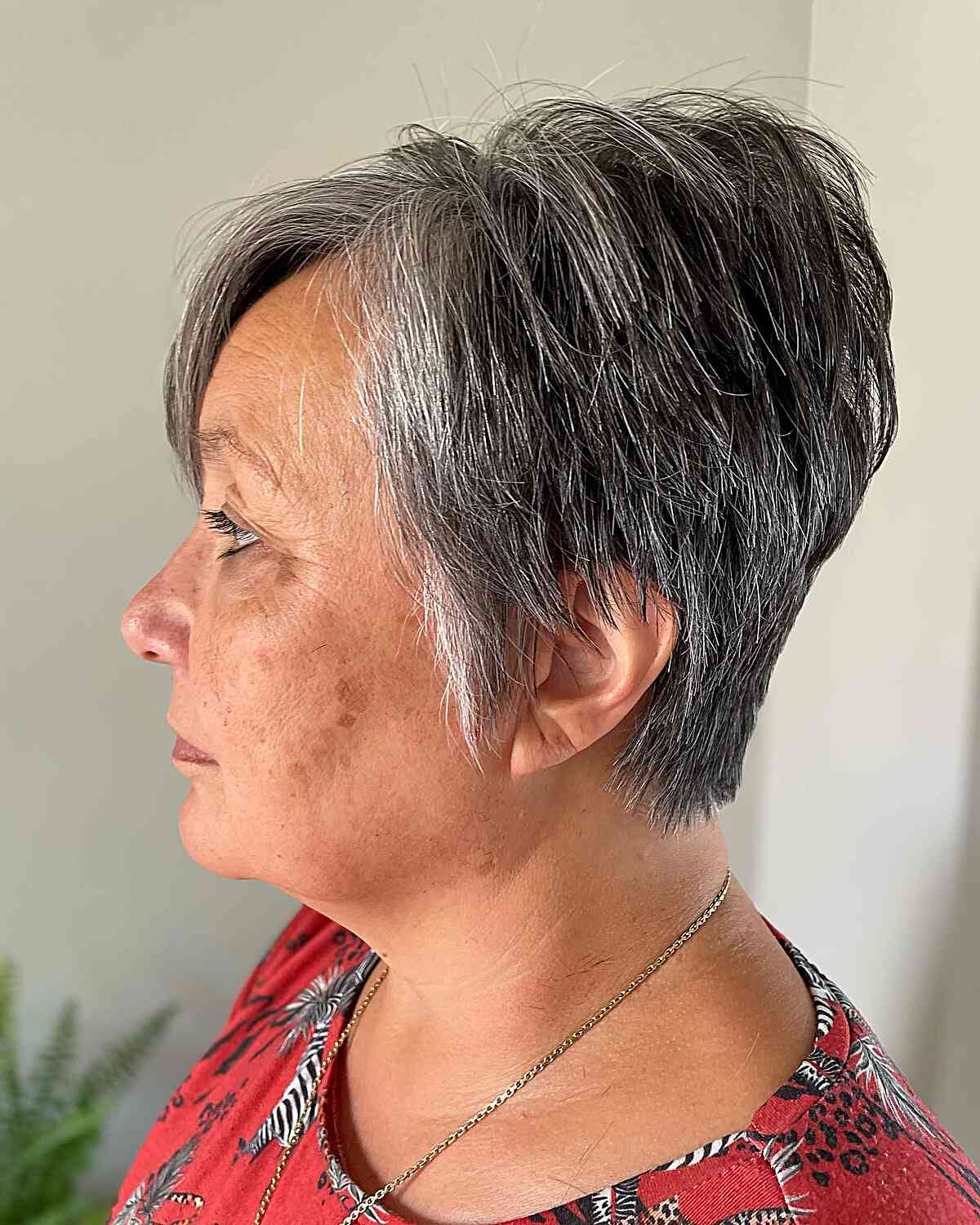 Lange Pixie-snitten voor vrouwen boven de 70:stijl en volume