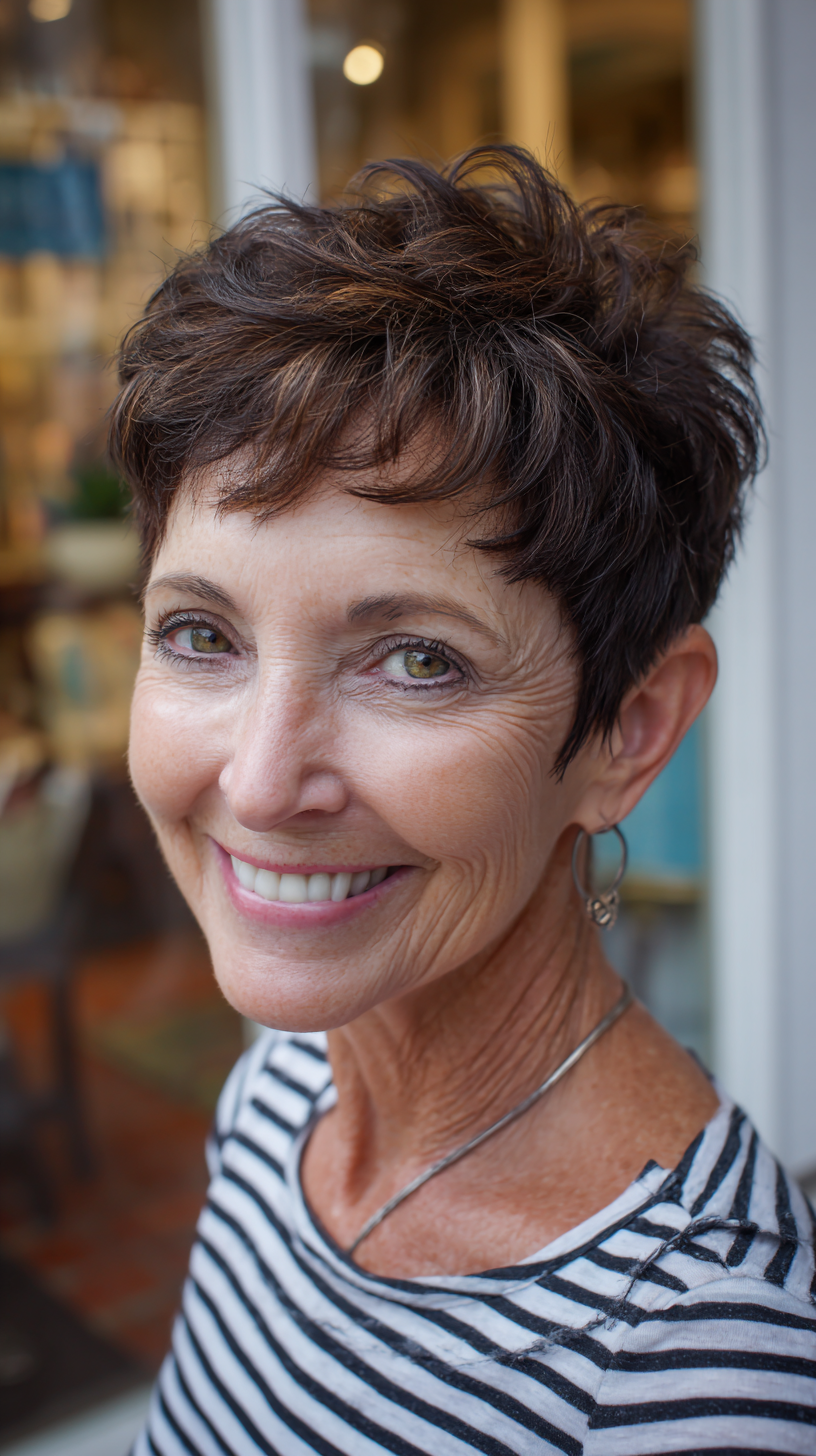 Volume et style :50 coupes Pixie pour les femmes de plus de 60 ans aux cheveux fins
