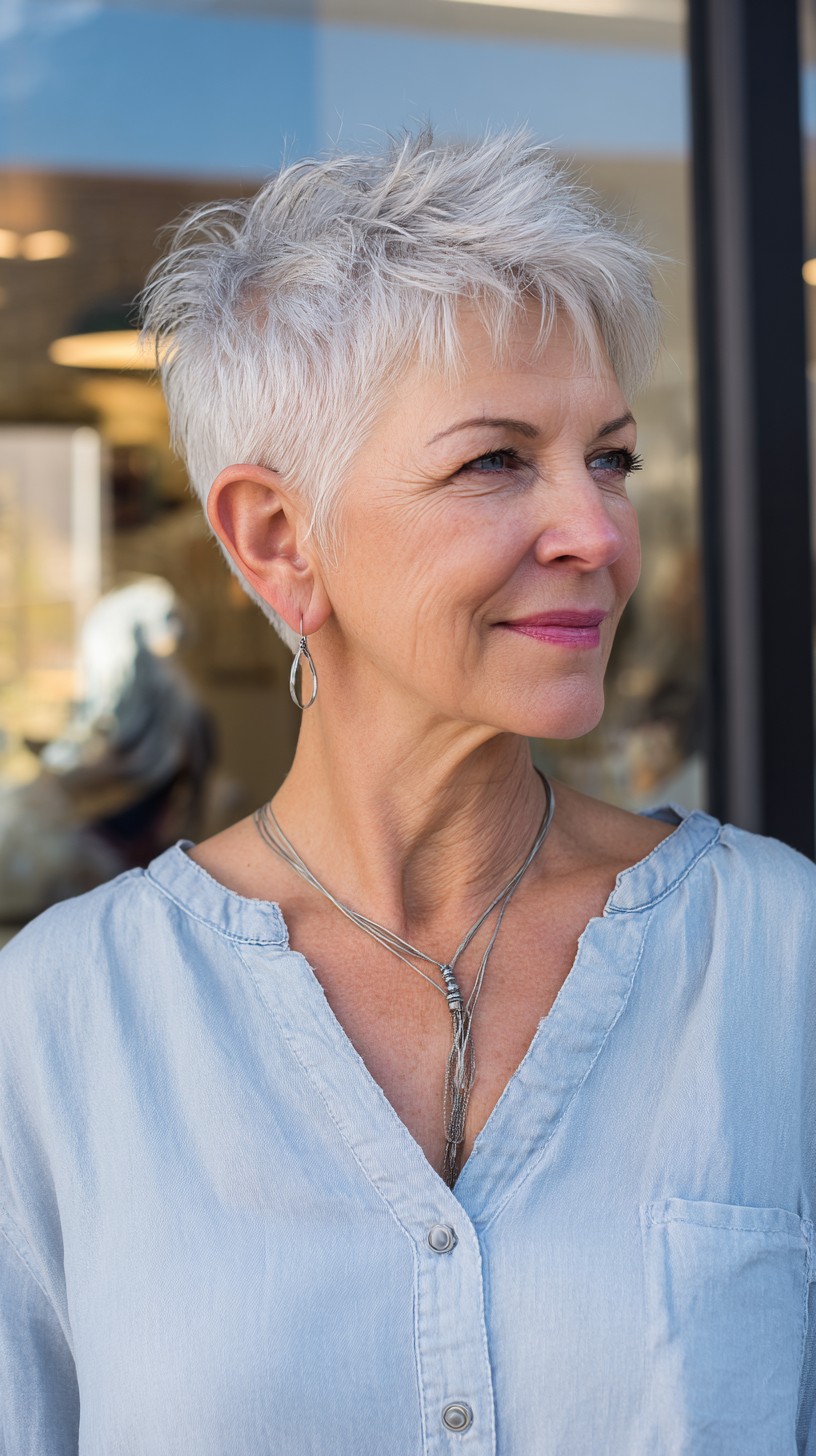 Top 50 des coupes Pixie agitées pour les femmes de 60 ans et plus – Coiffures élégantes et nécessitant peu d’entretien 