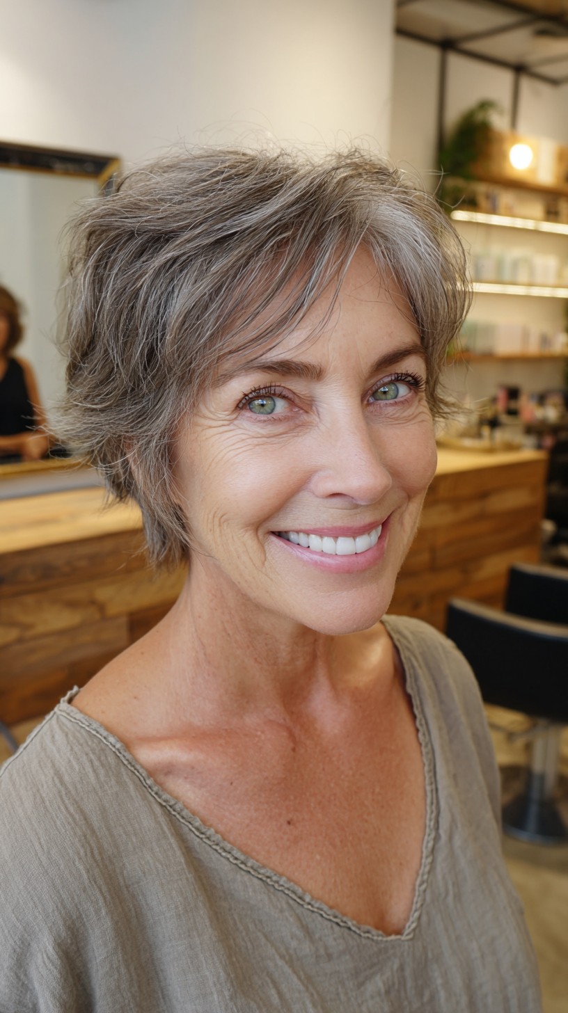 Meilleures coupes de cheveux courtes Shag pour les femmes de plus de 50 ans | Modèles 2024