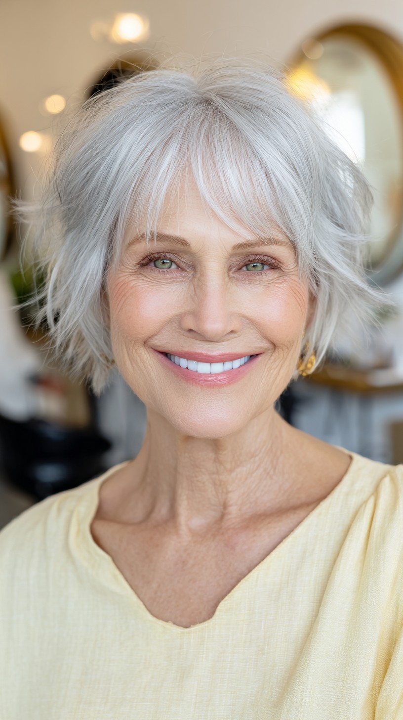 Meilleures coupes de cheveux courtes Shag pour les femmes de plus de 50 ans | Modèles 2024