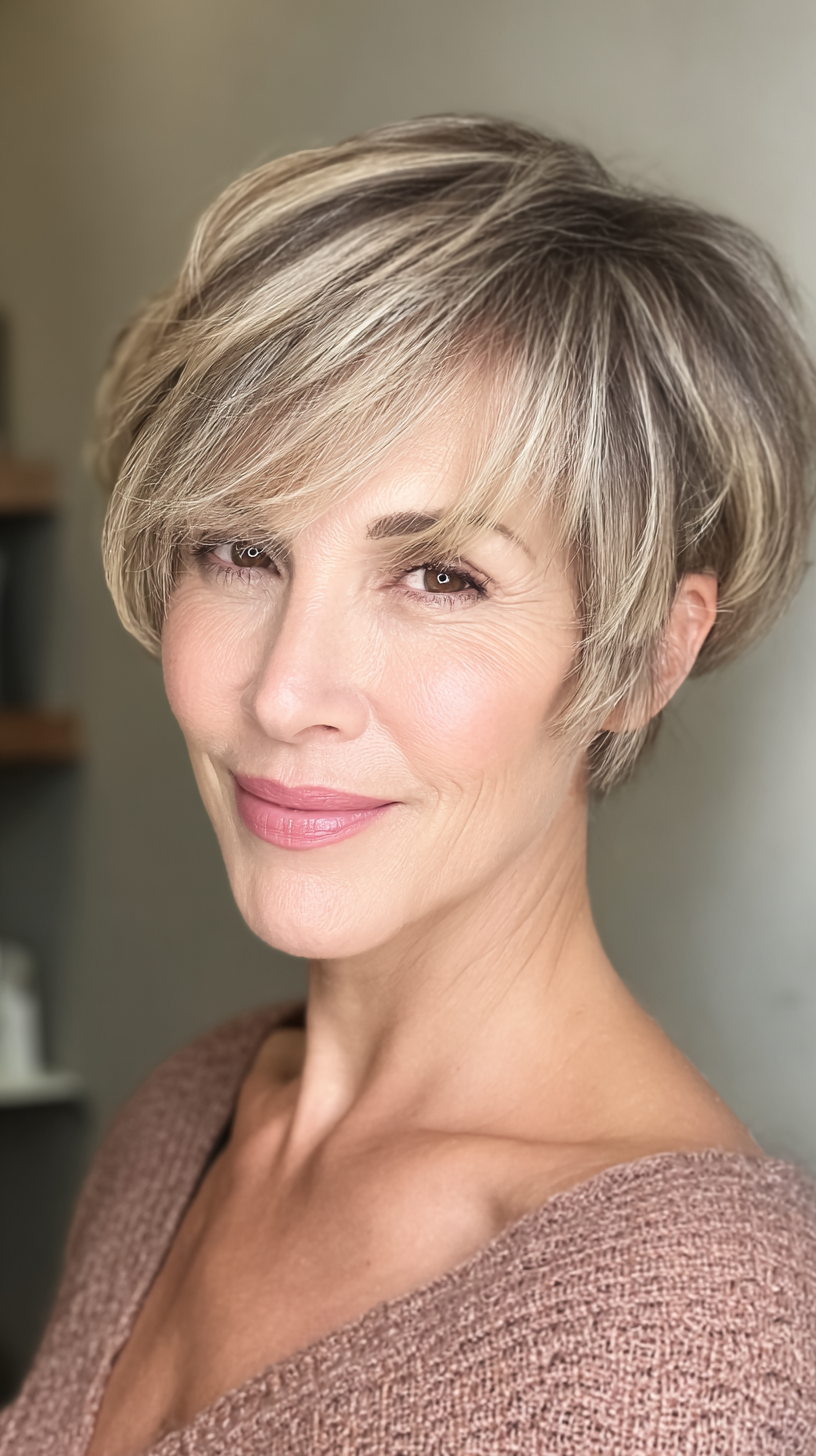Coupes de cheveux Pixie Bob pour les femmes de plus de 50 ans :styles et volume 