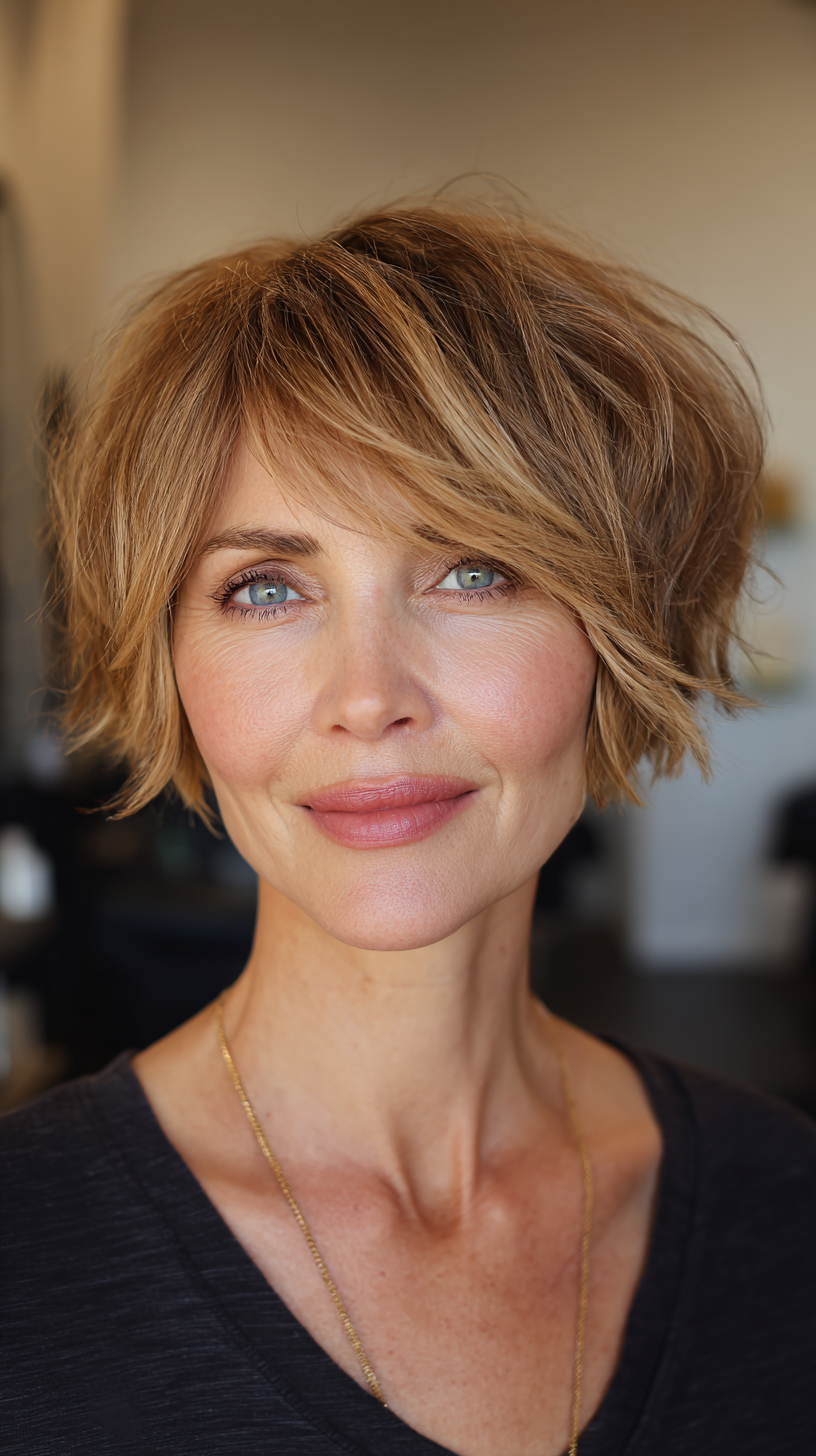 Coupes de cheveux Pixie Bob pour les femmes de plus de 50 ans :styles et volume 