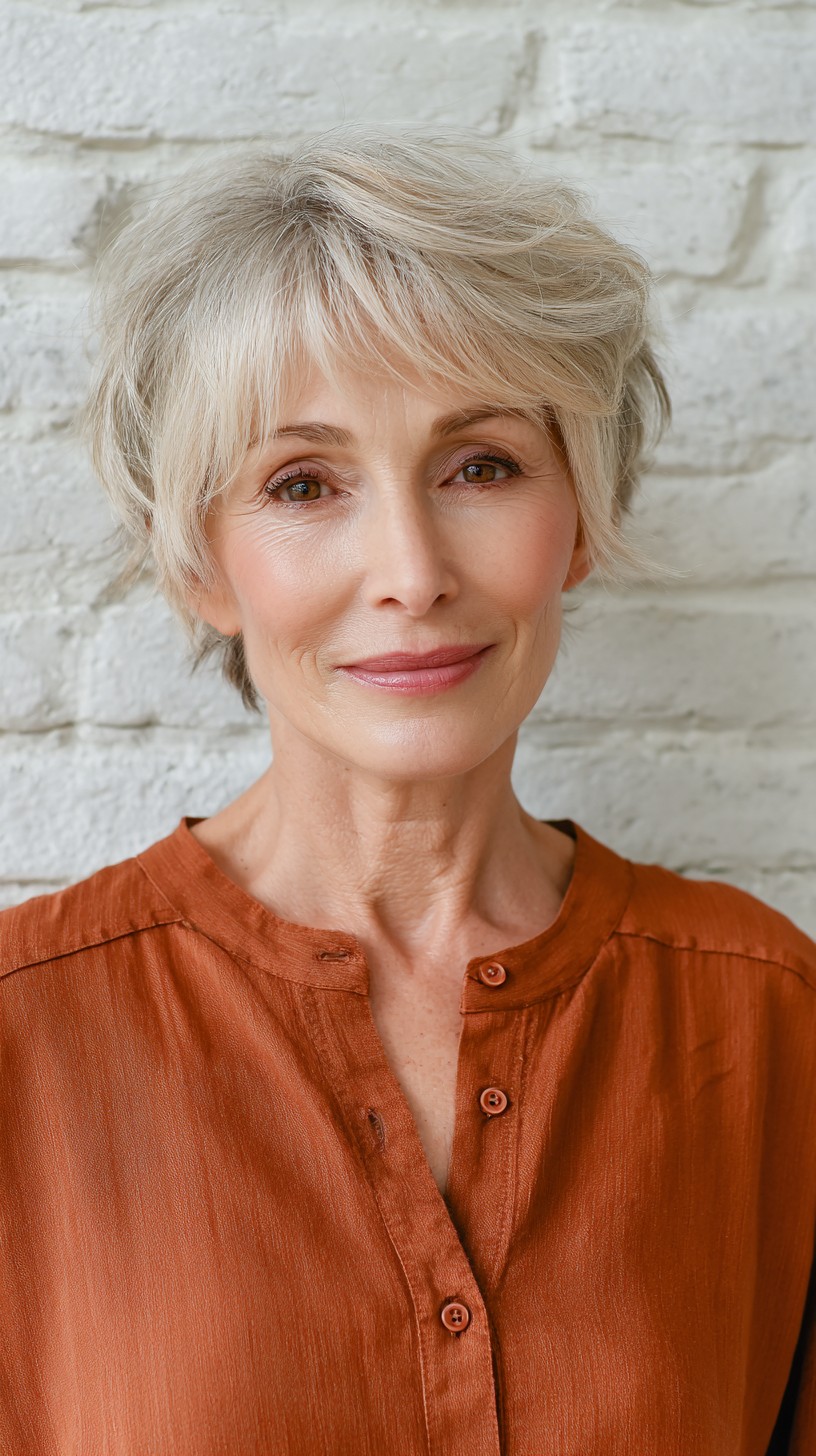 Coupes longues Pixie pour les femmes de plus de 60 ans :idées élégantes et flatteuses pour l âge