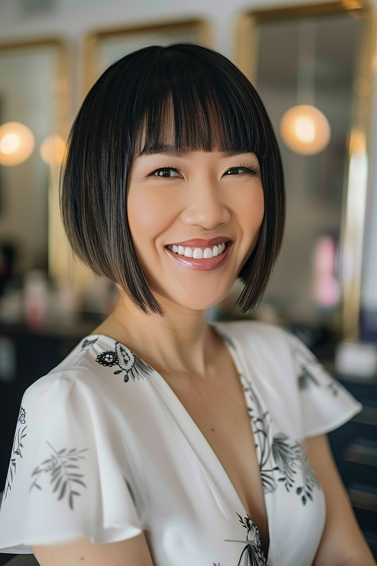 Chin-Length Blunt Bob:Stilarter, egnethed og ekspertråd 