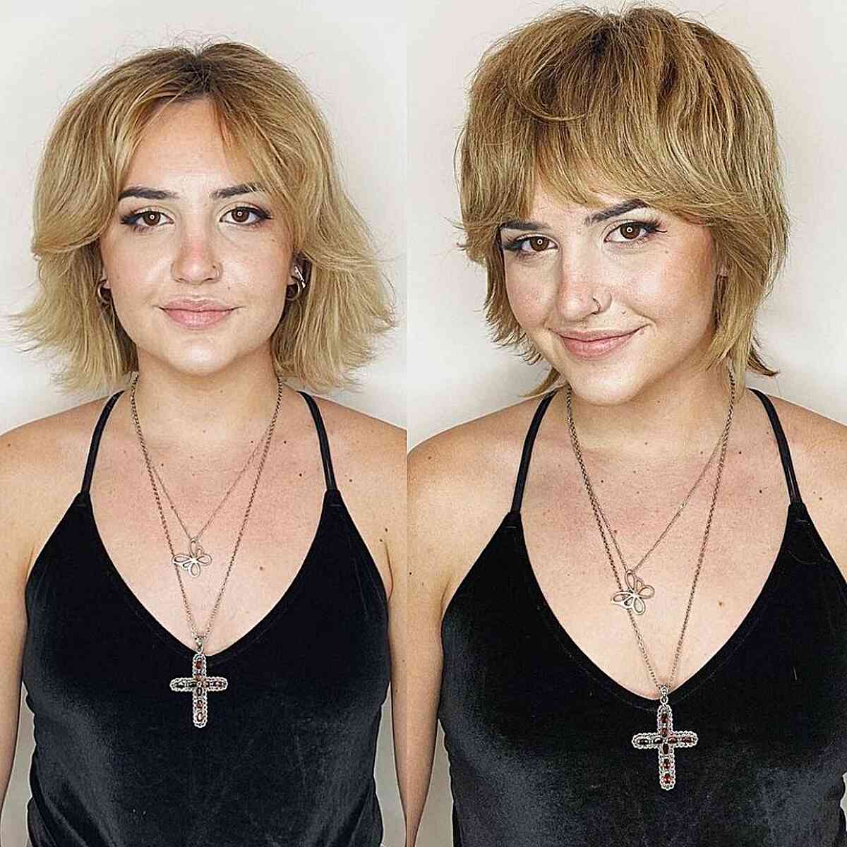 Coupes de cheveux courtes à poils longs avec frange :styles et conseils nécessitant peu d entretien