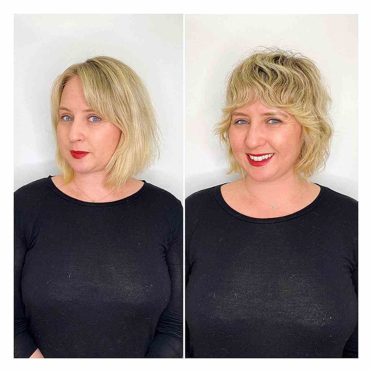Coupes de cheveux courtes à poils longs avec frange :styles et conseils nécessitant peu d entretien