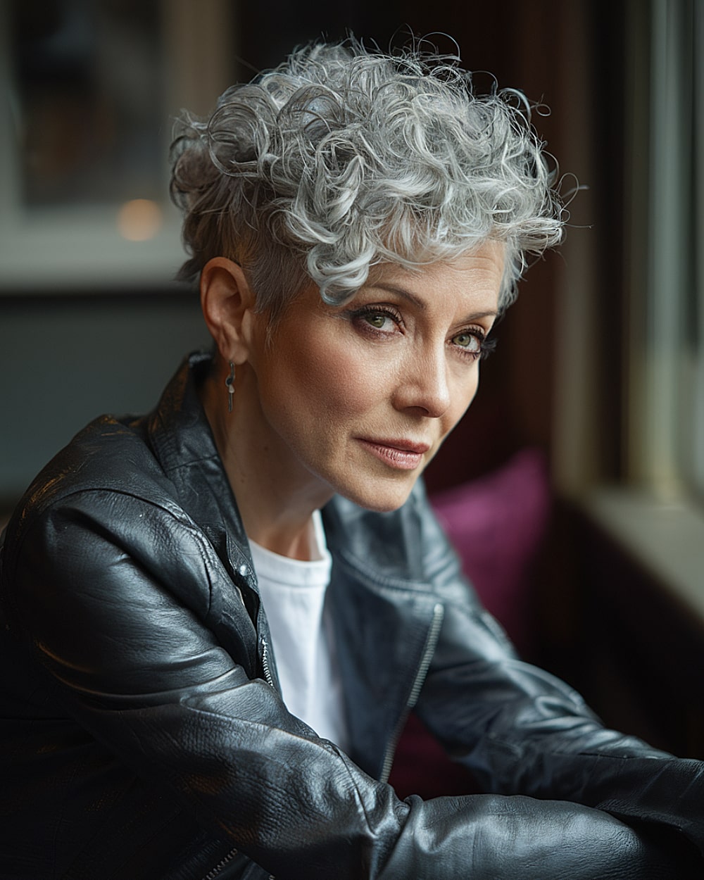 Meilleures coiffures courtes et bouclées pour cheveux gris de plus de 50 ans en 2026