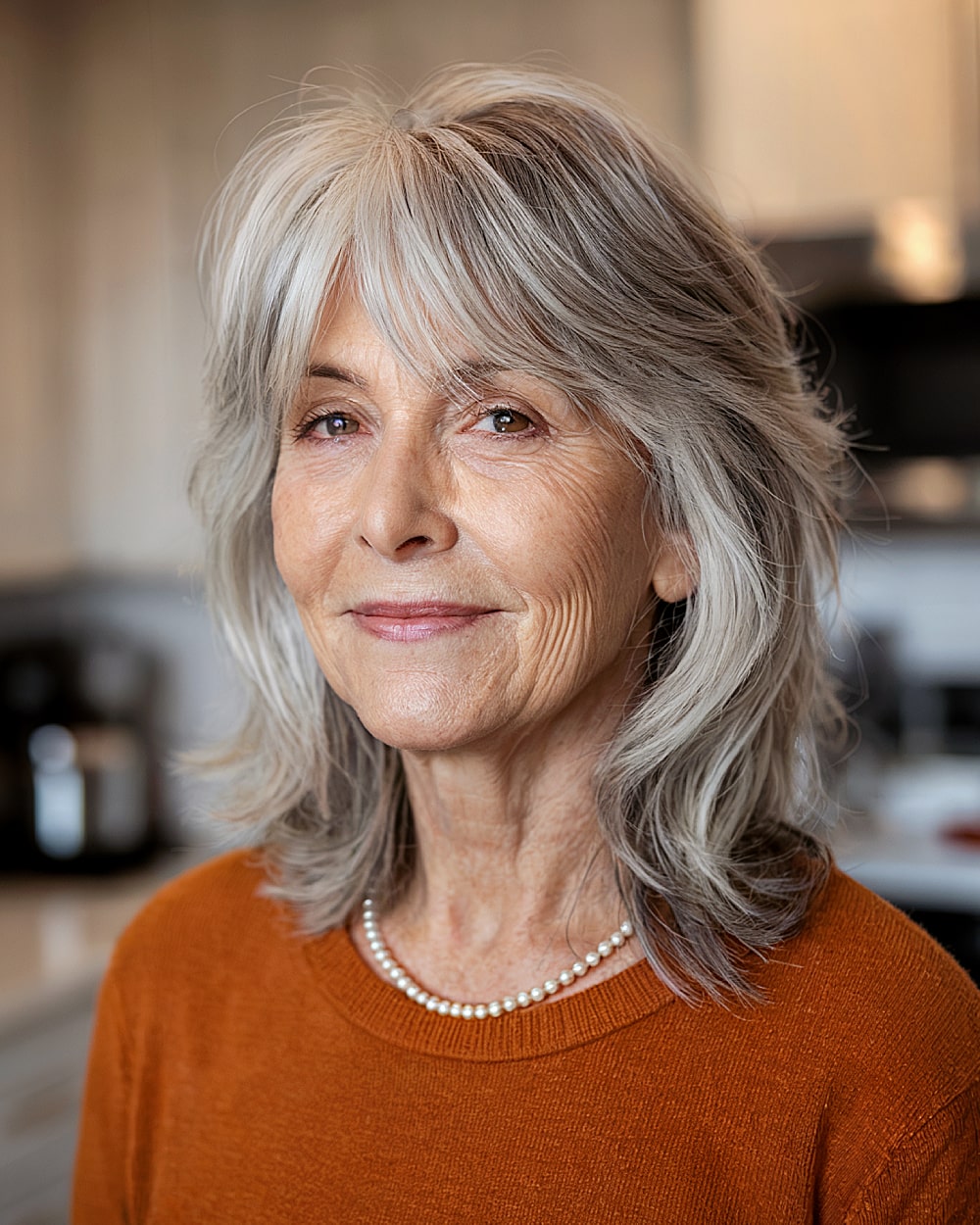 Melhores cortes de cabelo de comprimento médio para mulheres com mais de 70 anos | Estilos elegantes e lisonjeiros 