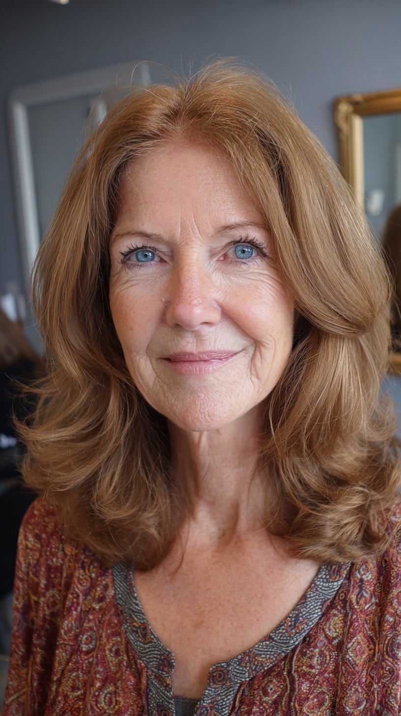 Meilleures coupes de cheveux en couches de longueur moyenne pour les femmes de plus de 60 ans