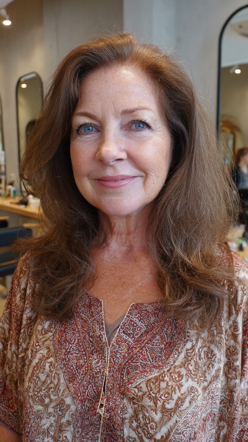 Meilleures coupes de cheveux en couches de longueur moyenne pour les femmes de plus de 60 ans