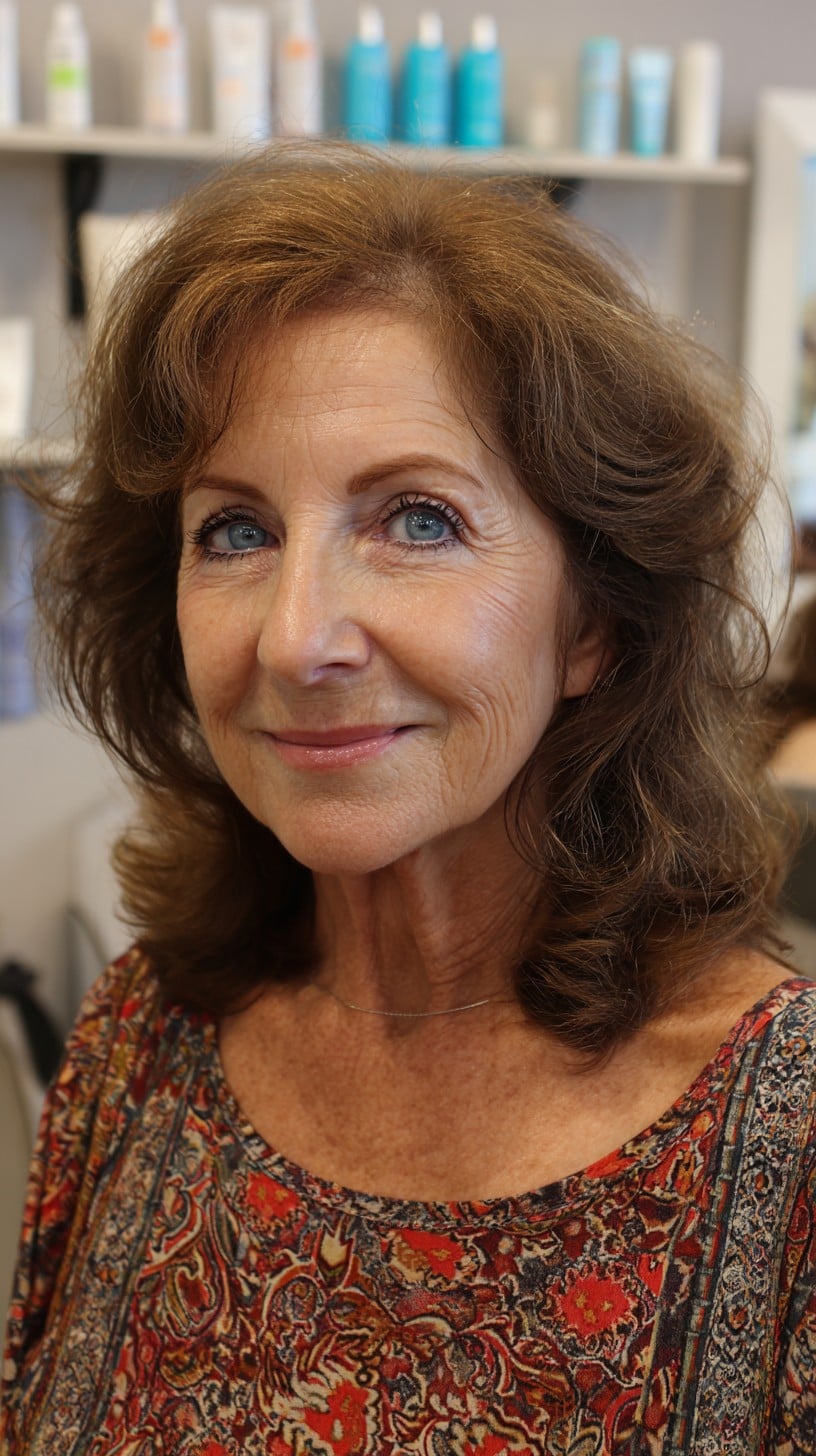 Meilleures coupes de cheveux en couches de longueur moyenne pour les femmes de plus de 60 ans