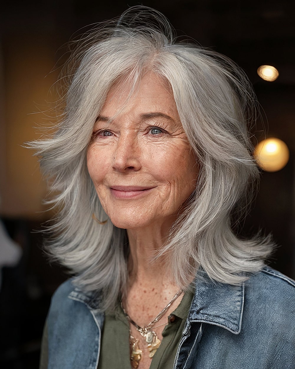 Coupes de cheveux à poils moyens pour les femmes de 70 ans et plus :volume et style en 2026 