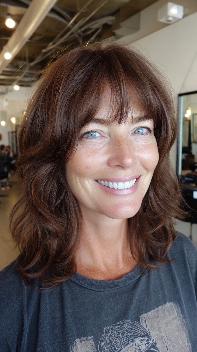 Cortes de cabelo médios e desgrenhados para mulheres com mais de 50 anos:guia de estilo 2026 