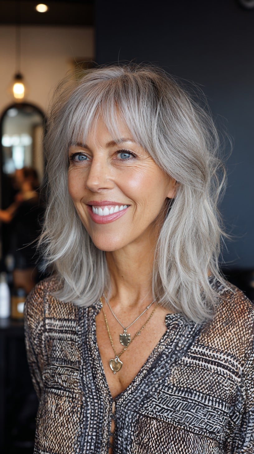 Cortes de cabelo médios e desgrenhados para mulheres com mais de 50 anos:guia de estilo 2026 