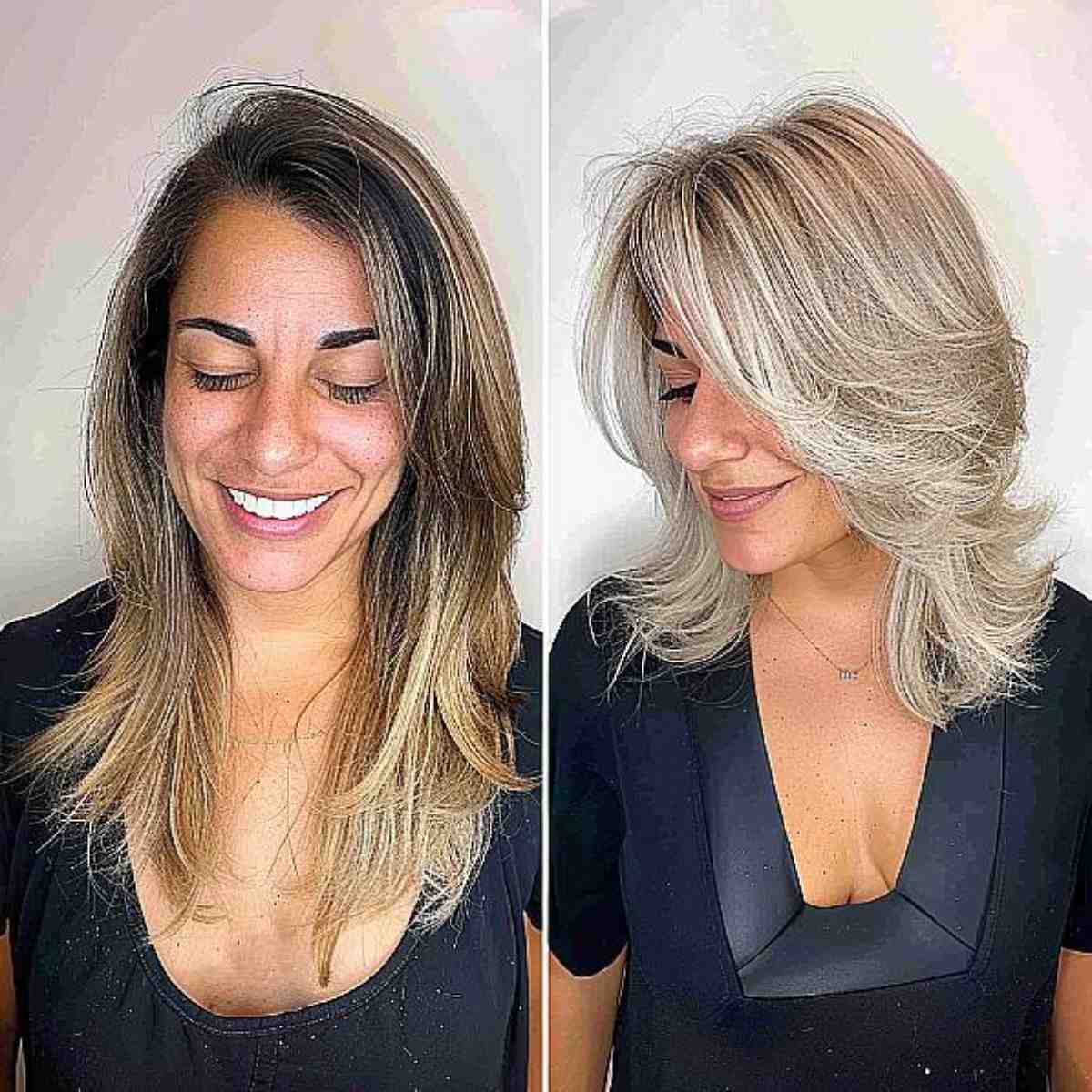 Coupes de cheveux en couches moyennes avec frange latérale :style et polyvalence