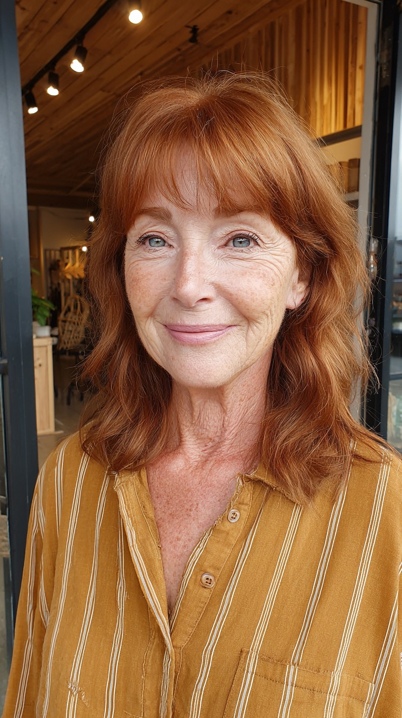 Coiffures Shaggy moyennes élégantes pour les femmes de plus de 60 ans | [Votre marque] 
