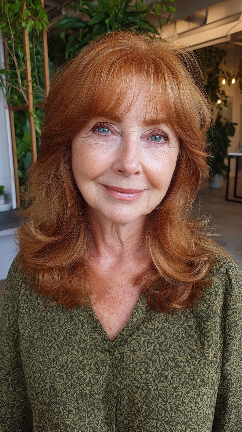 Coiffures Shaggy moyennes élégantes pour les femmes de plus de 60 ans | [Votre marque] 