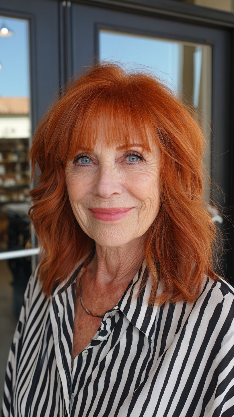Coiffures Shaggy moyennes élégantes pour les femmes de plus de 60 ans | [Votre marque] 