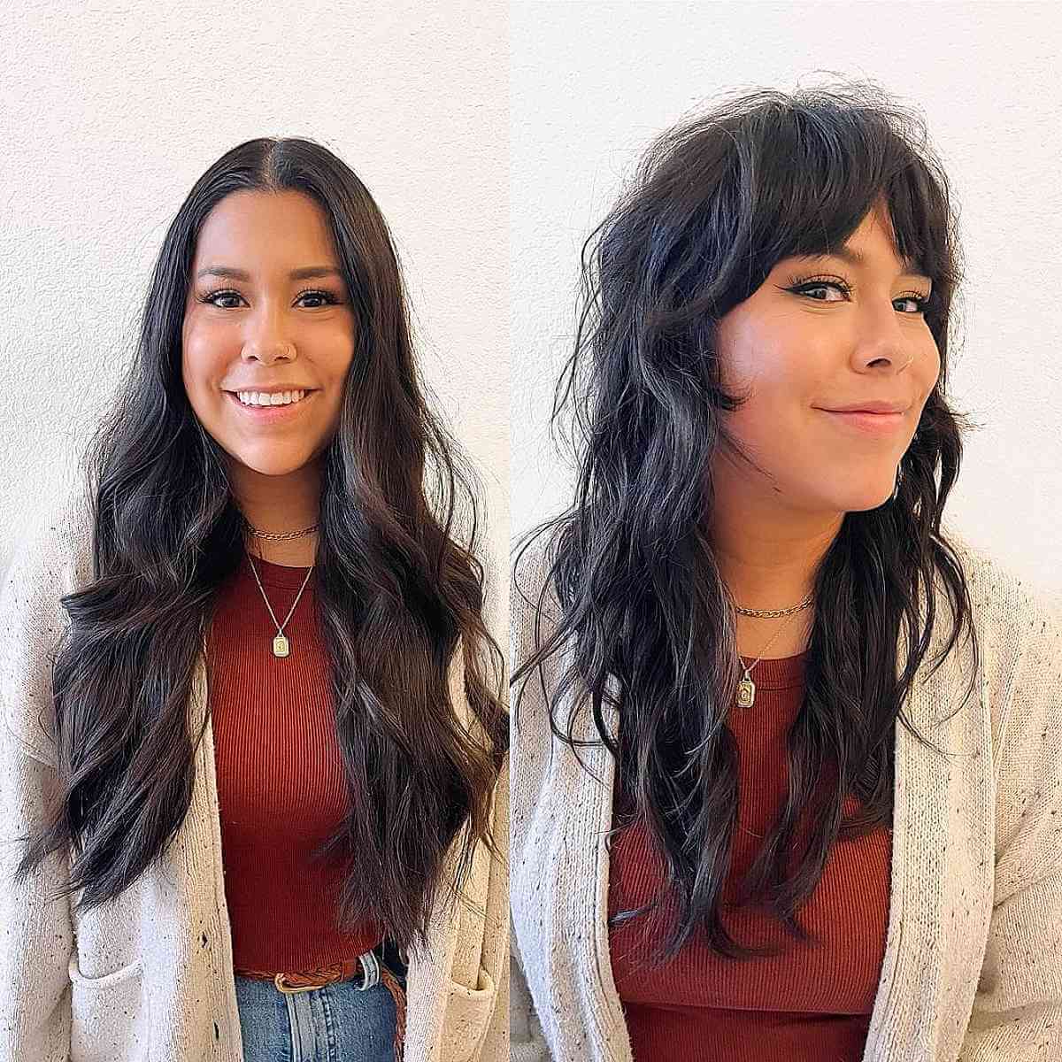 Coiffures longues et hirsutes pour cheveux épais :33 idées élégantes