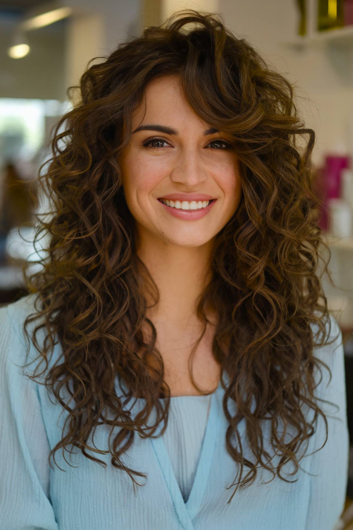 Coupes de cheveux longues en couches avec frange latérale :tendances et styles 2026