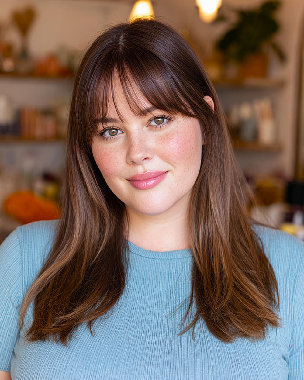 42 superbes coiffures pour cheveux longs et raides avec une frange en rideau 