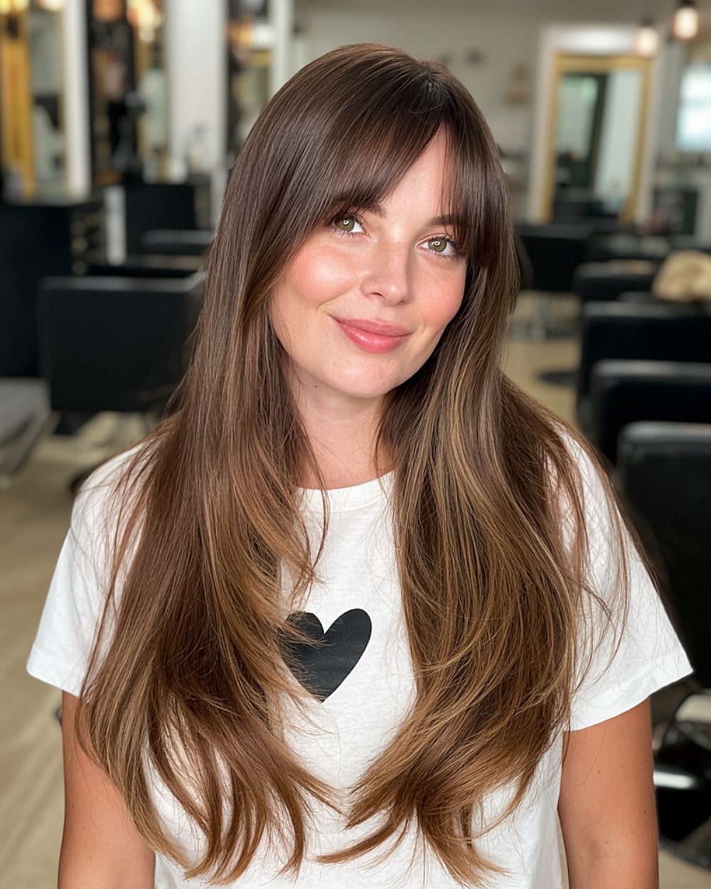 42 superbes coiffures pour cheveux longs et raides avec une frange en rideau 