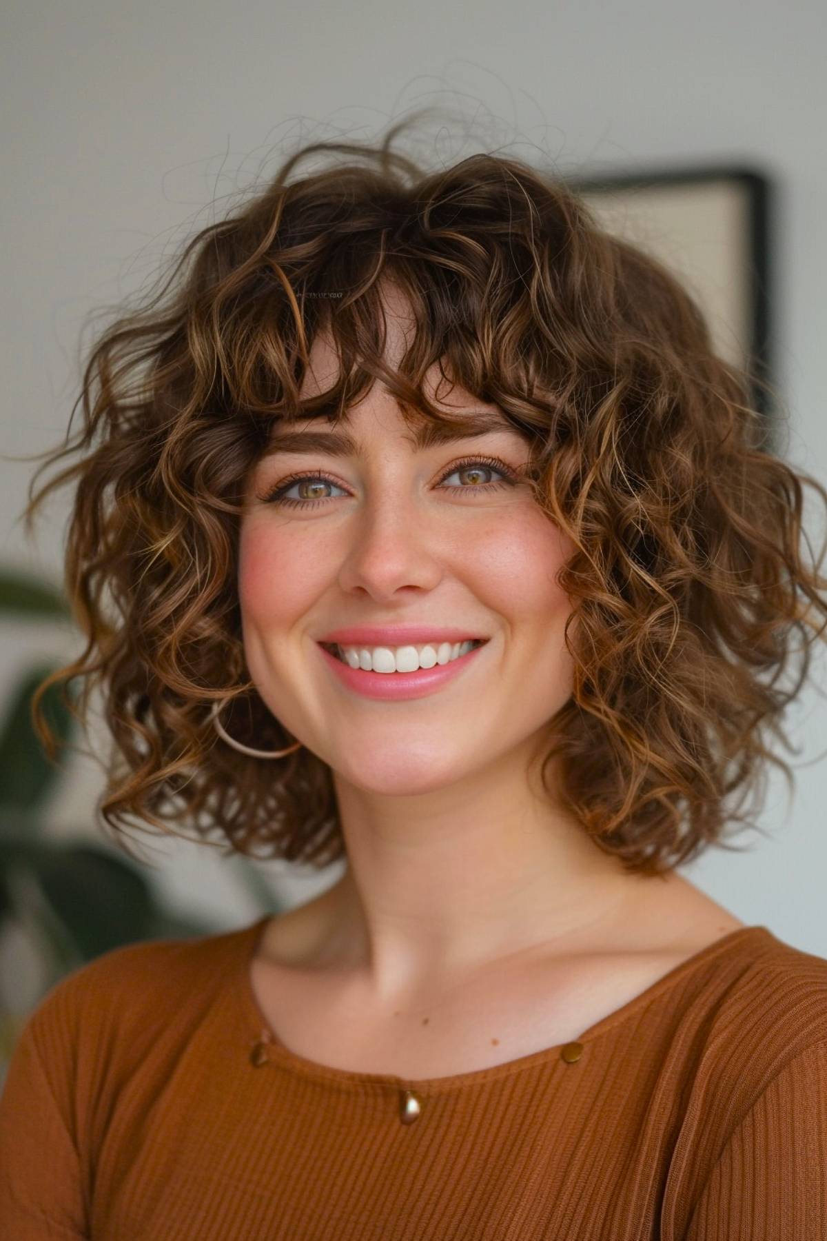 Coupes de cheveux bouclées avec cadrage du visage : 16+ idées pour 2026